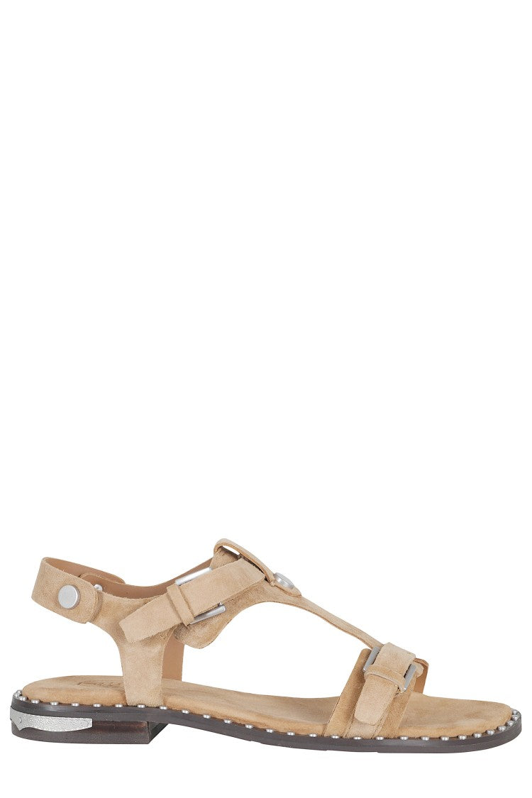 Ash Beige Suede Piper T-Strap Sandals