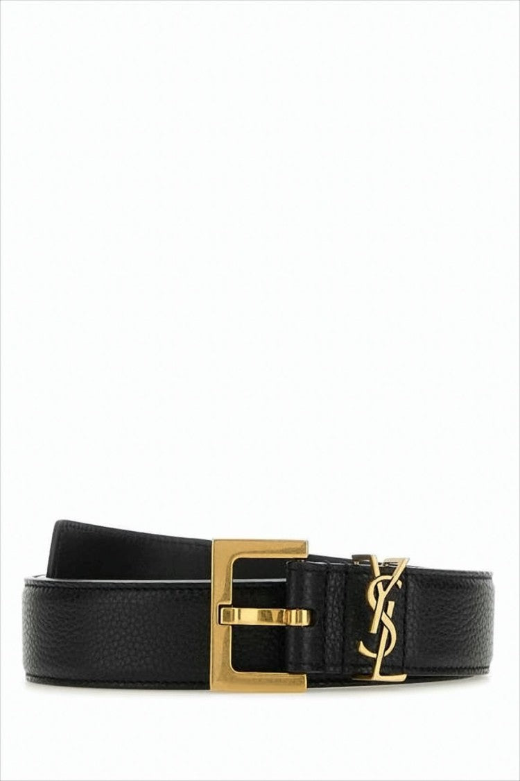 Saint Laurent Textured Calf Leather Regular Belt