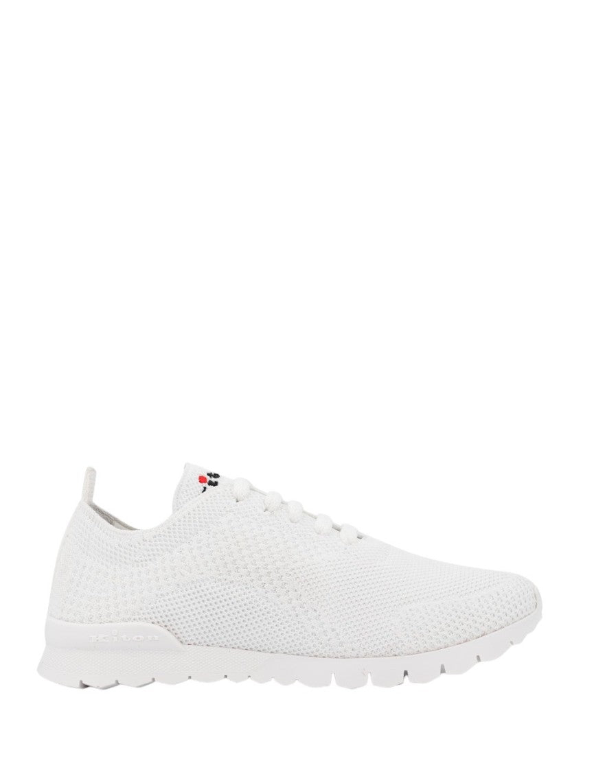 Kiton White Knitted Fabric Sneakers