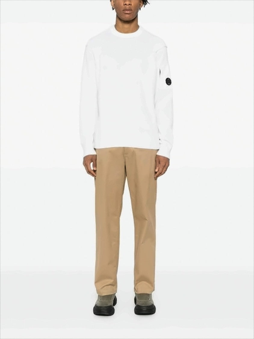 C.P. Company Long-Sleeve Minimalist Wool-Nylon Blend Top With Lens Patch