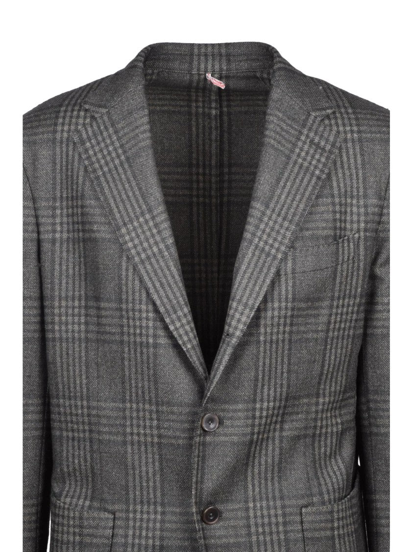 Santaniello To Magenta Forest Green Wool Polyester Polyamide Men's Jacket
