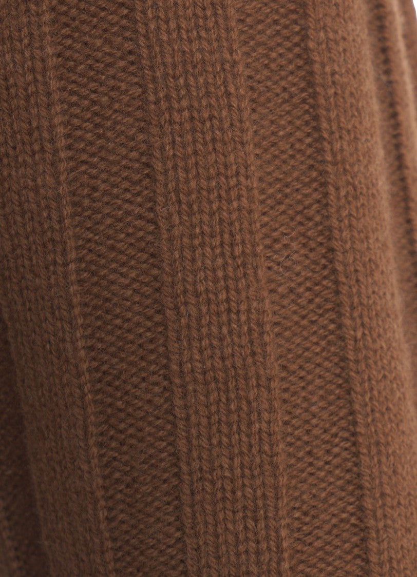 Peuterey Short-Sleeve Wool Knit Top With Ribbed Turtleneck