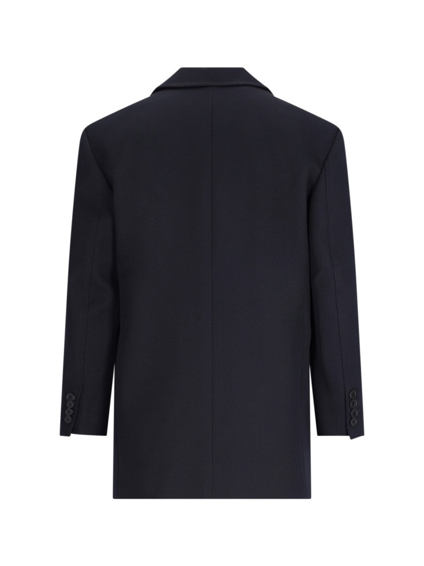 Dunst Dunst Single-Breasted Blazer In Blue Wool Blend