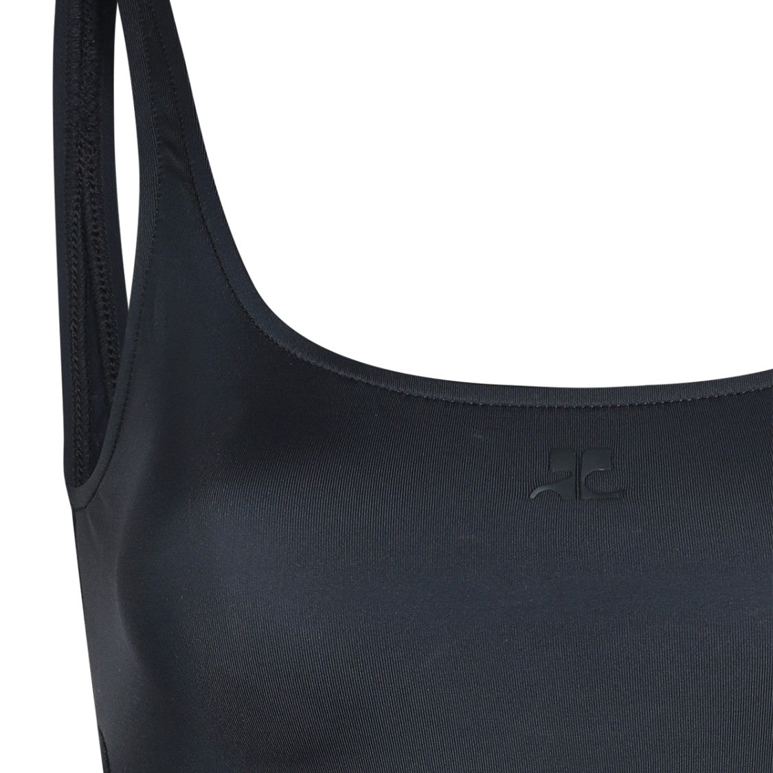 Courrèges Sleeveless Black One-Piece Beachwear