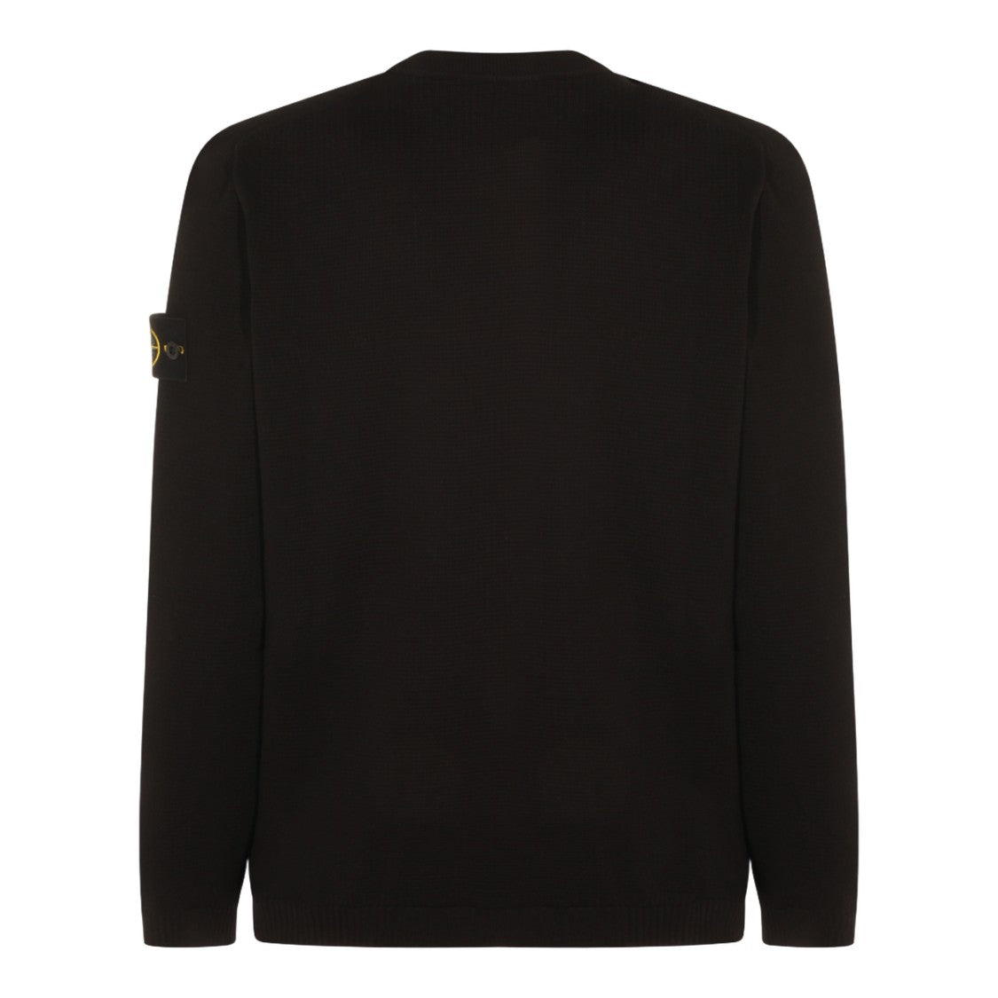 Stone Island Black Crewneck Sweater With Distinctive Patch Logo