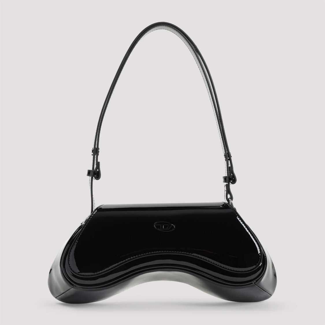 Diesel Joystick-Inspired Black Shoulder Bag With Magnetic Closure