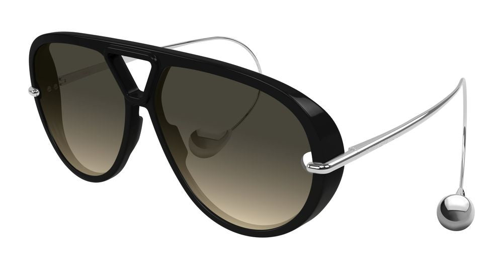 Bottega Veneta Black Oversized Geometric Cutout Sunglasses