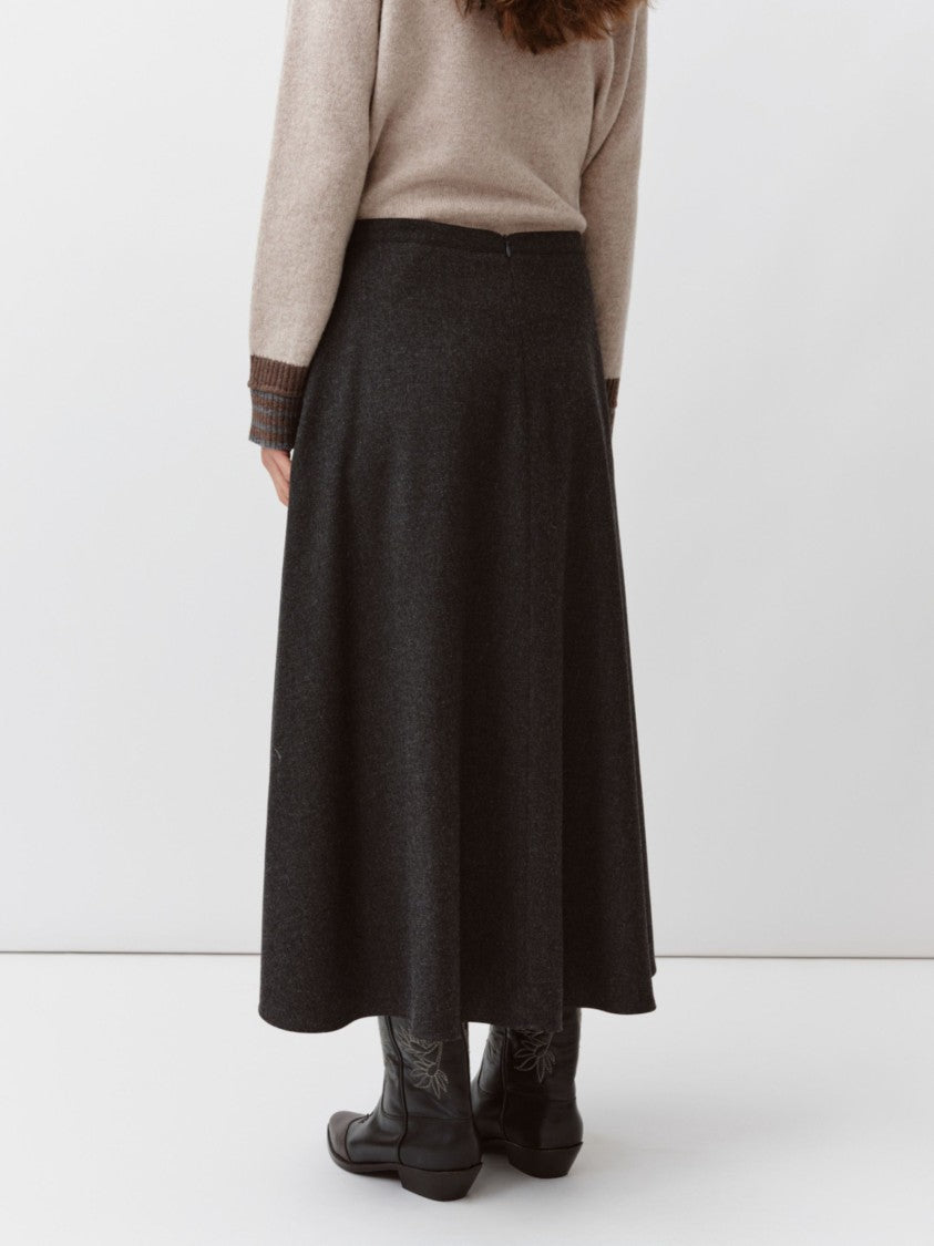 Diega A-Line Midi Skirt With Concealed Back Zipper
