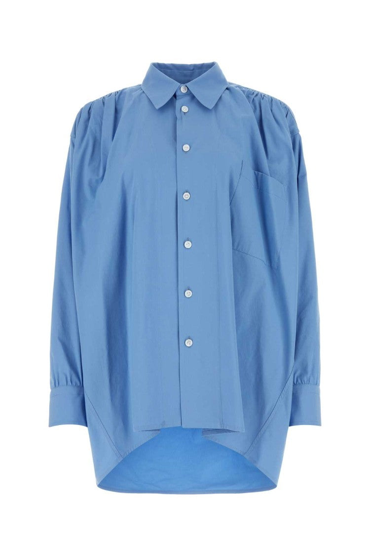Bottega Veneta Light Blue Cotton Blend Oversize Shirt