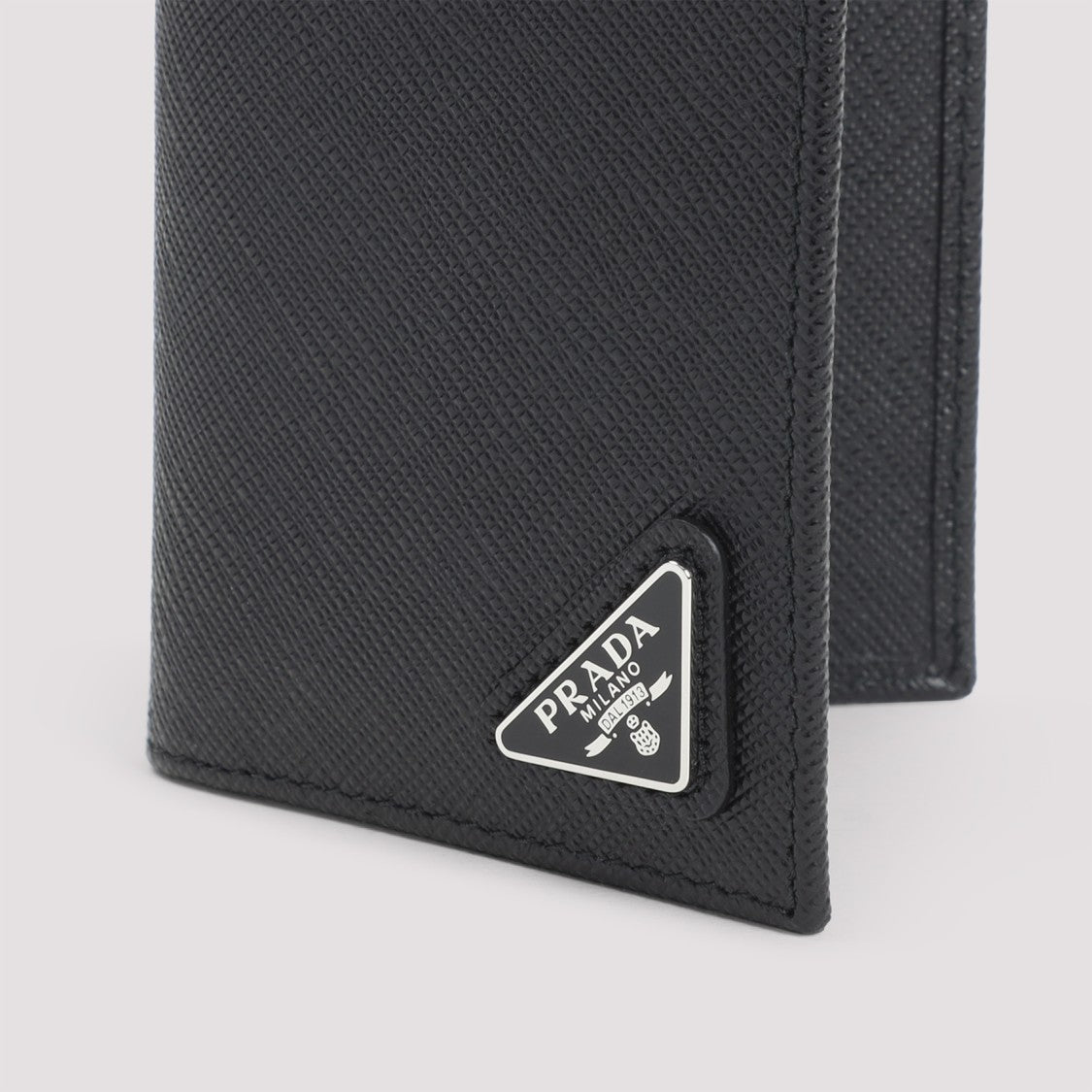 Prada Black Calf Leather Credit Card Case