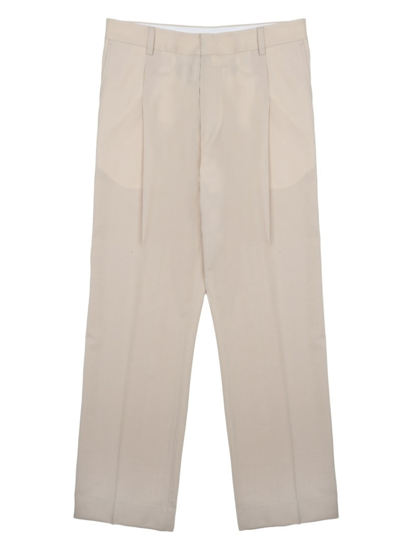 Be Able Beige Straight-Leg Trousers With Classic Design Elements