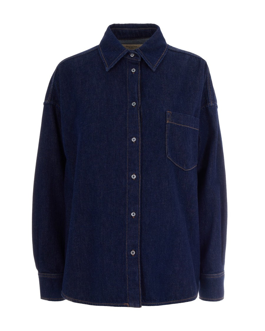 Max Mara Dark Blue Oversized Shirt