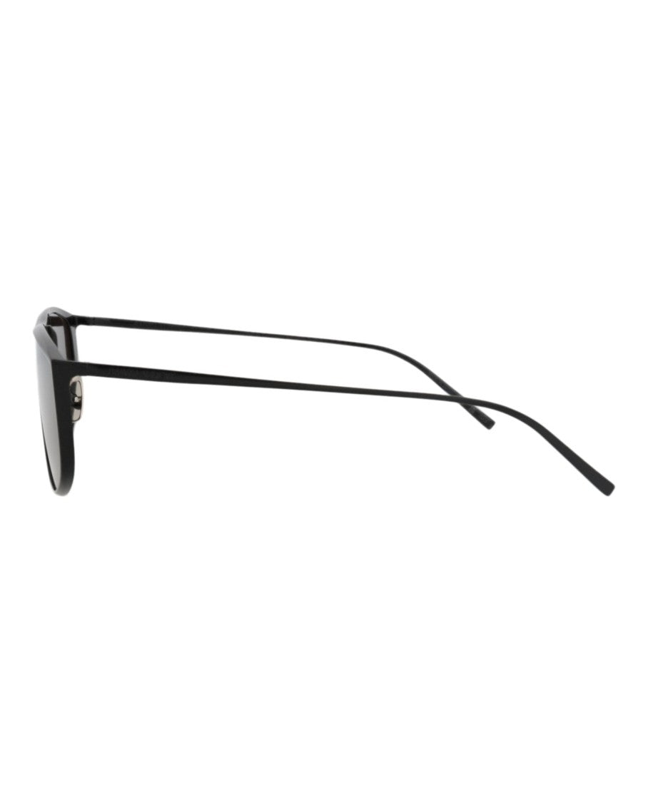 Saint Laurent Shield-Frame Black Metal Sunglasses