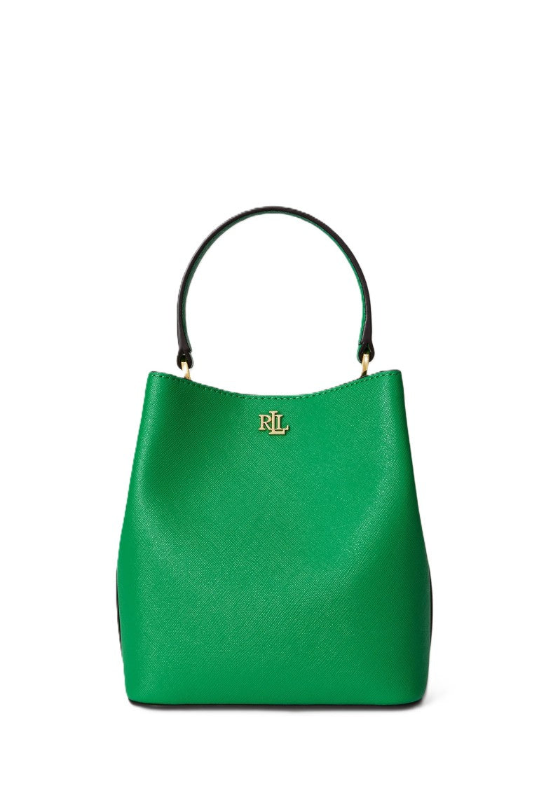 Lauren Ralph Lauren Green Reese Small Silk Bucket Bag