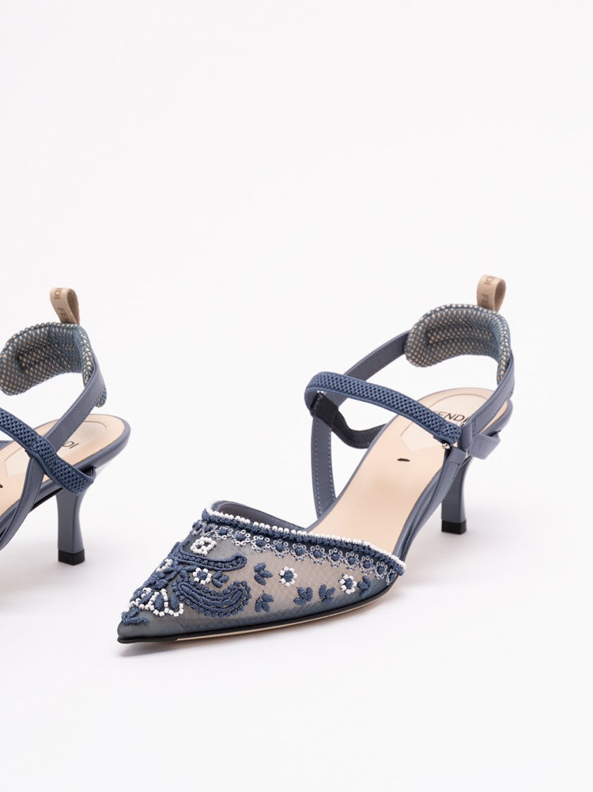 Fendi `Colibrì Bandana` Embroidery Pumps
