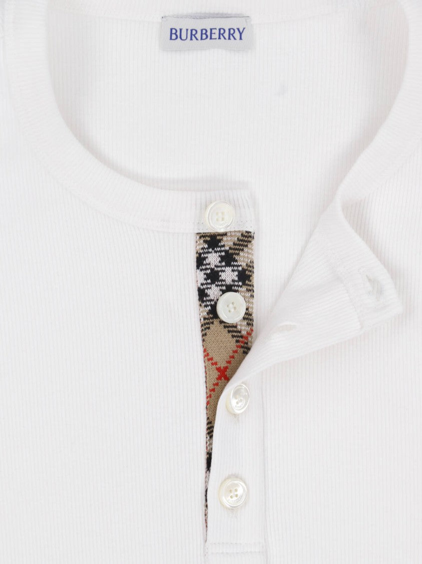 Burberry White Cotton Long-Sleeve T-Shirt