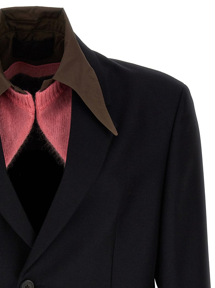 Prada Removable Collar Single-Breasted Blazer