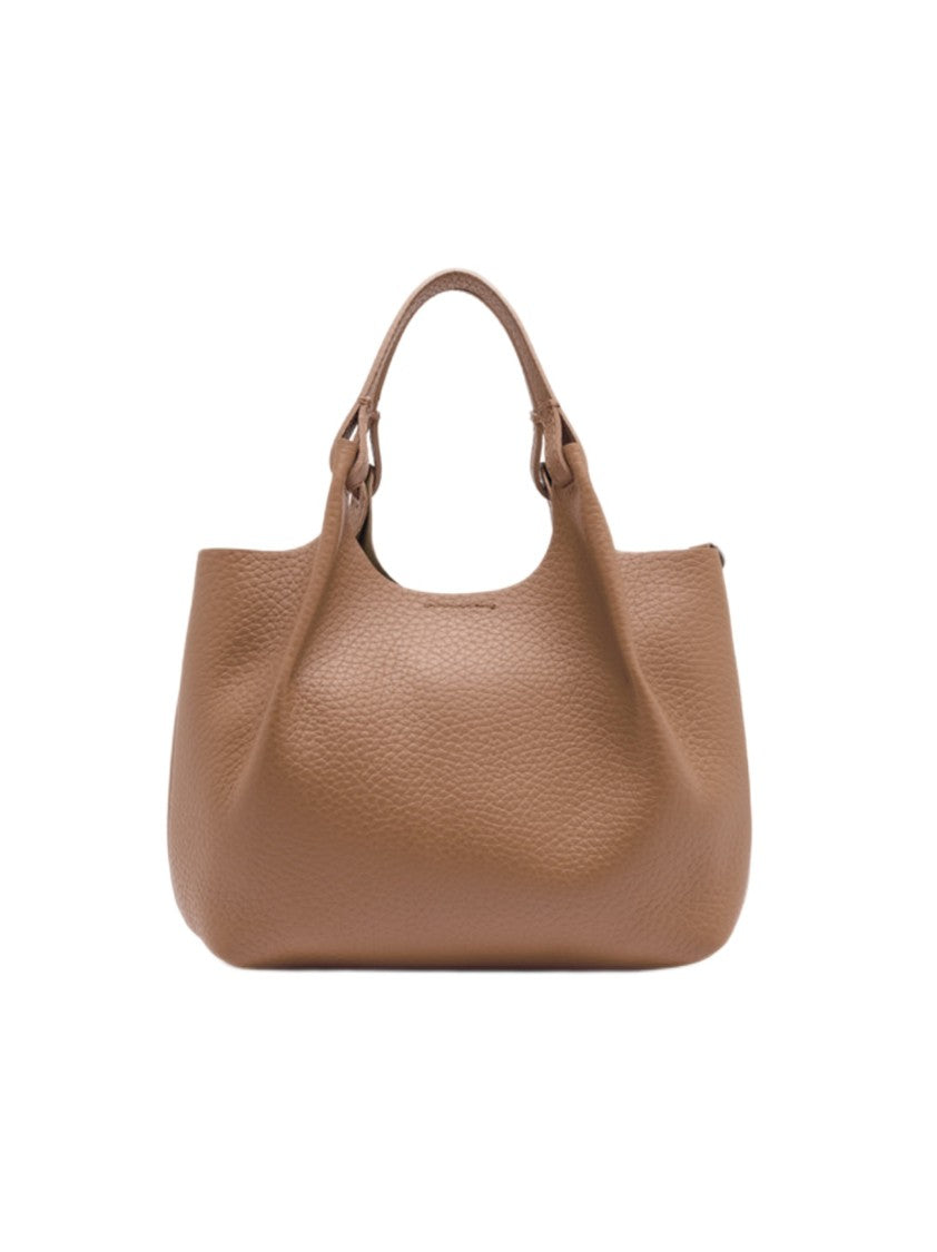 Gianni Chiarini Brown Textured Bubble Double Leather Handbag