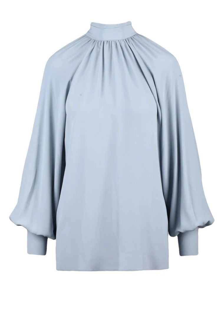 Eleventy Acetate And Silk Blouse - Light Blue