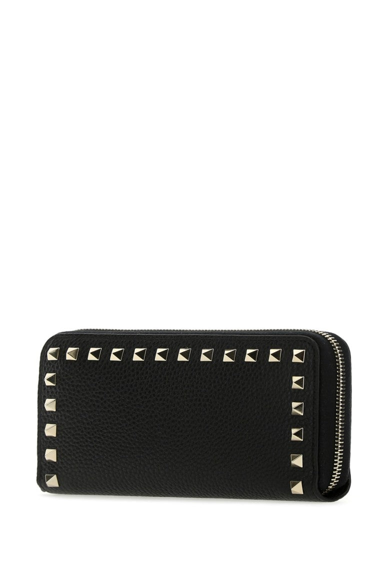 Valentino Garavani Textured Finish Wallet With Metallic Studs