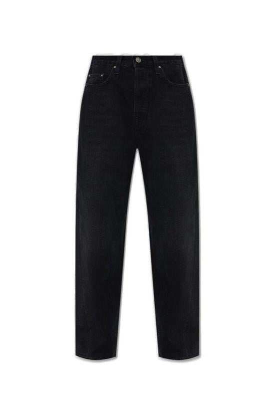 Totême High-Waisted Black Denim Trousers With Classic Five-Pocket Design
