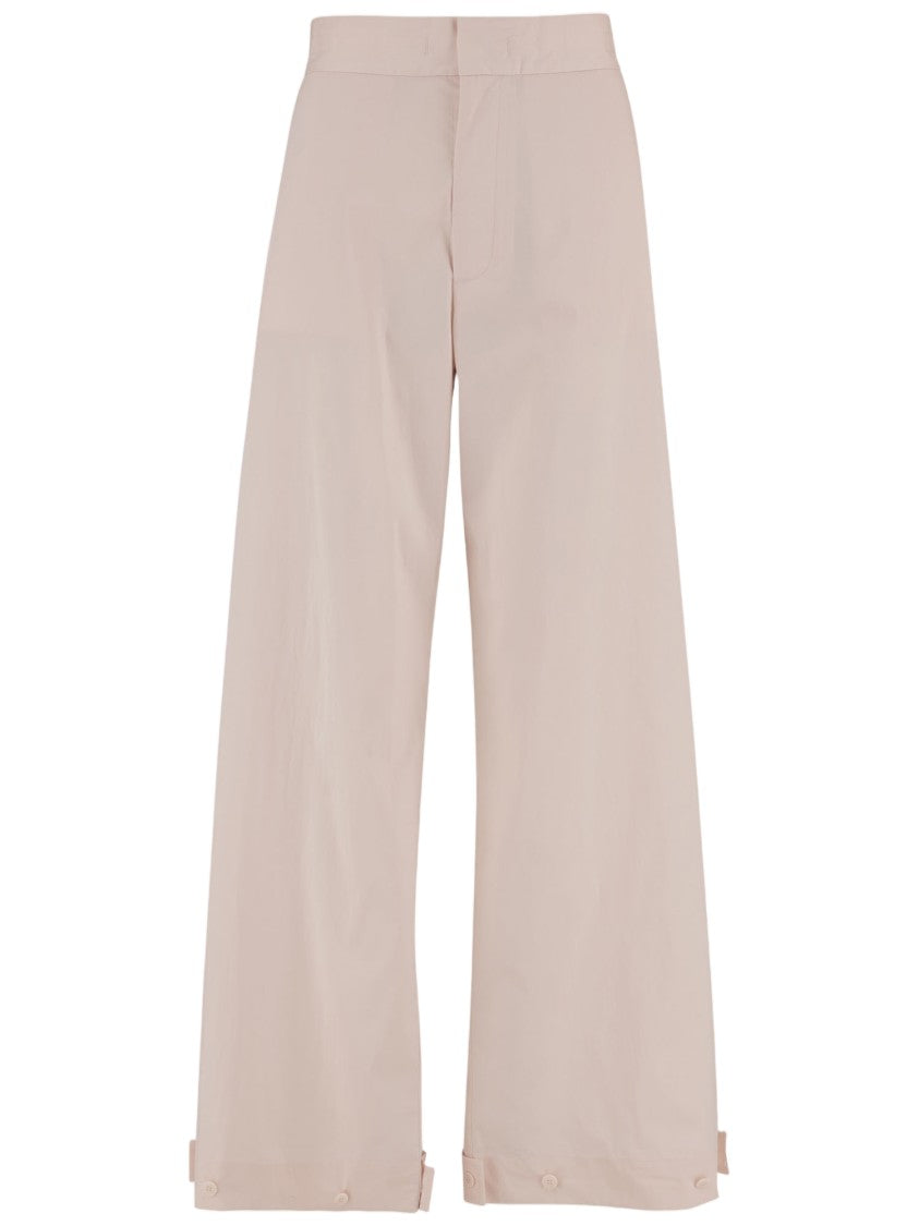 Sa Su Phi Light Pink Wide-Leg Cotton-Blend Pants