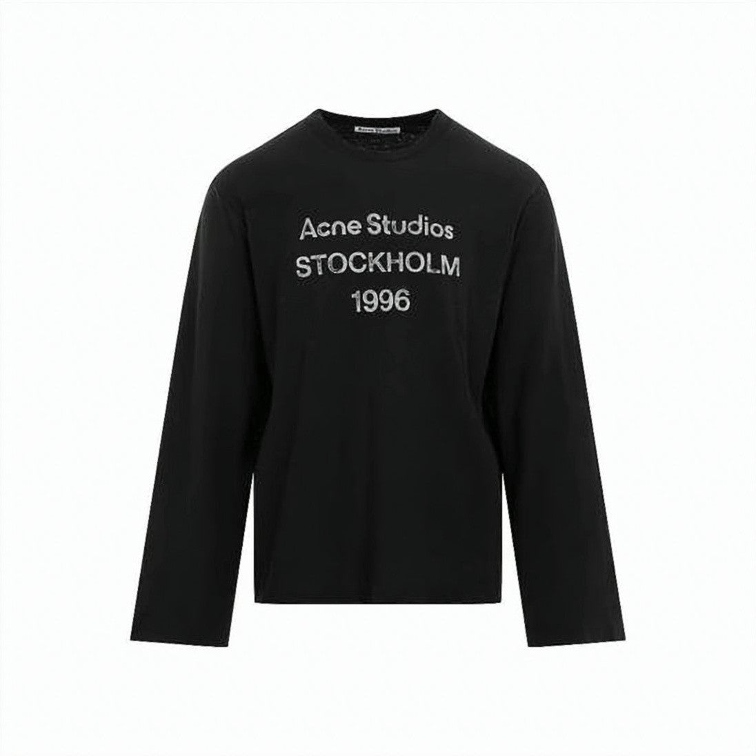 Acne Studios Classic Crew Neck Long-Sleeve Tee With Distressed Print