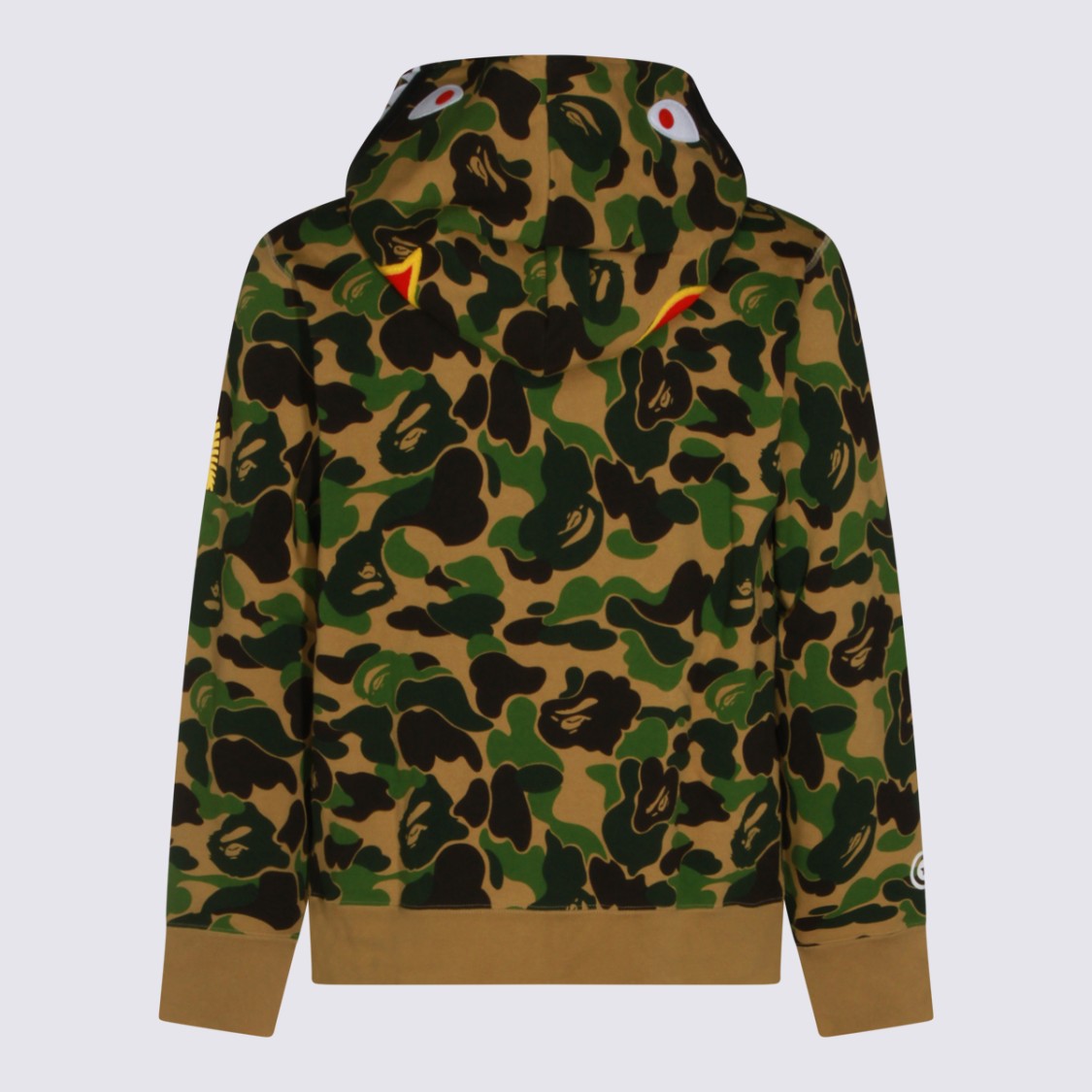 Bape Camouflage Zip-Up Hoodie With Shark Face Design