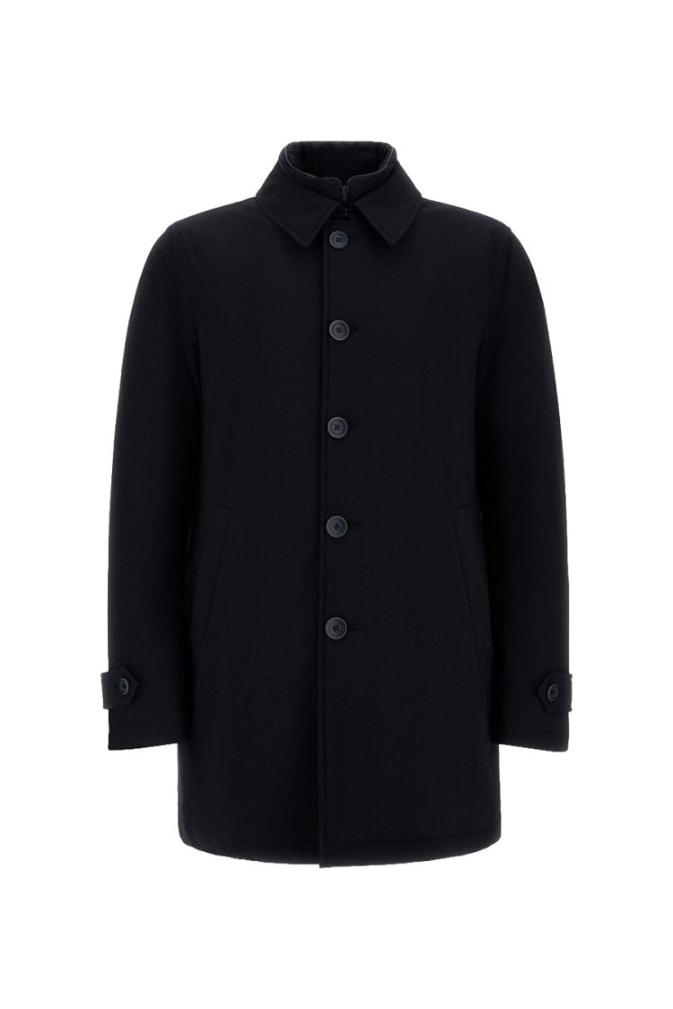 Herno Blue Polyamide Point-Collar Car Jacket