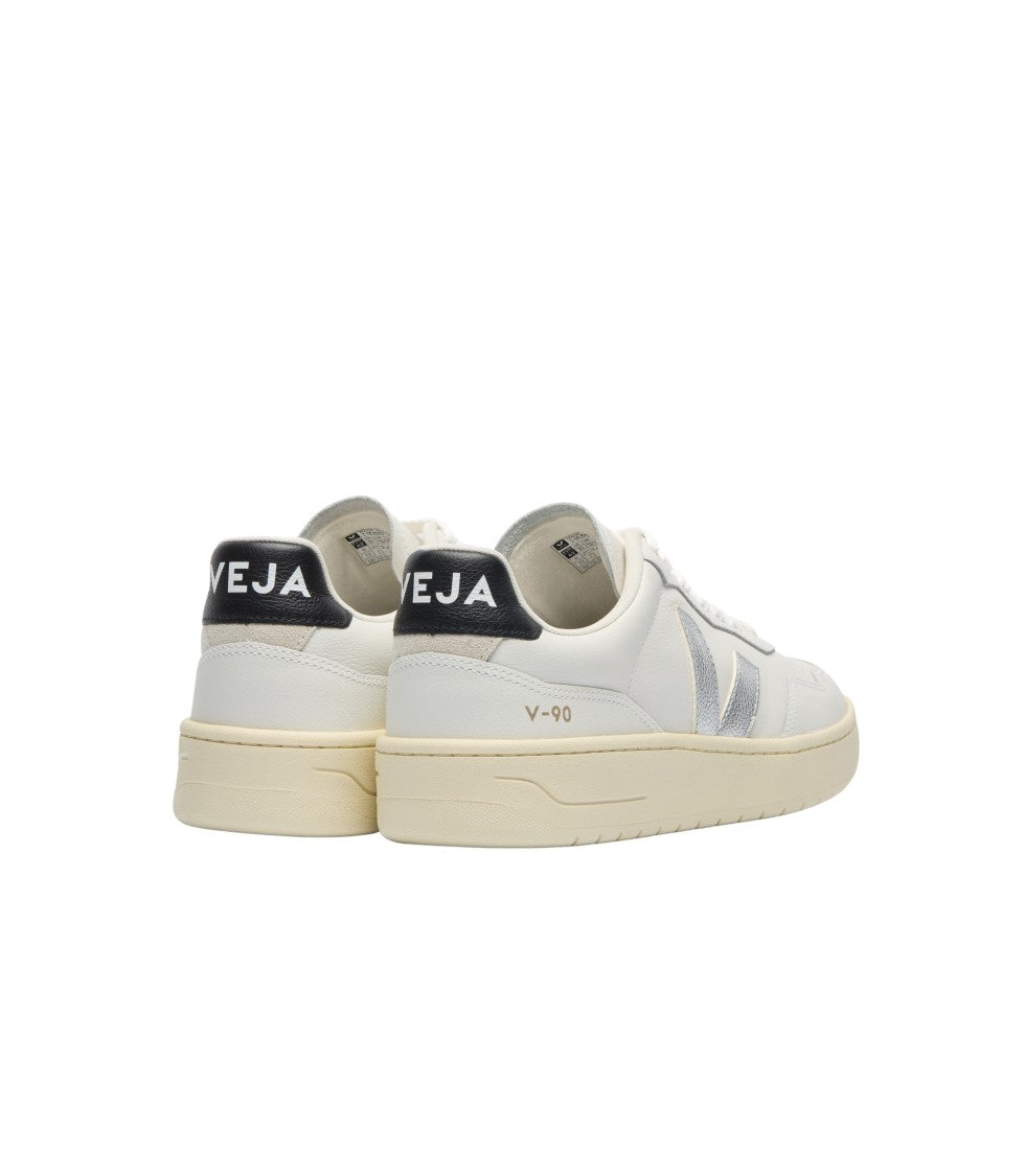 Veja V-90 Low-Top Sneakers In Organic Traced Leather