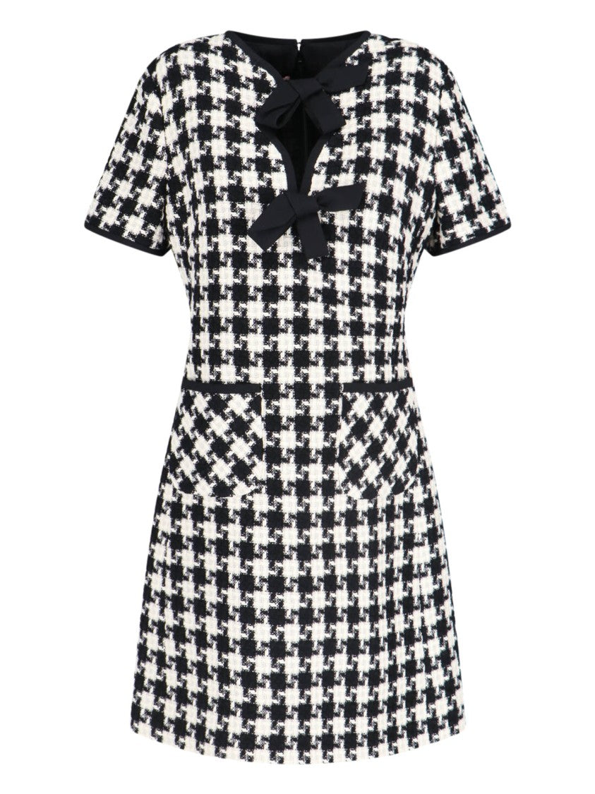 Valentino Geometric Pattern Mini Dress – White