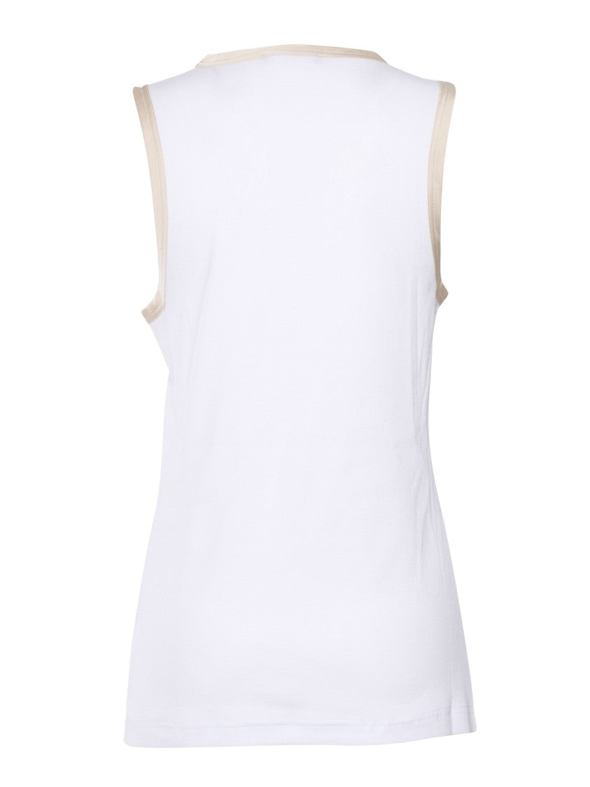 Fabiana Filippi Ribbed Jersey Tank Top With Satin Finishing