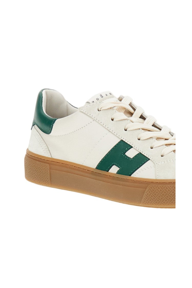 Hogan White Skater Nappa Suede Sneakers