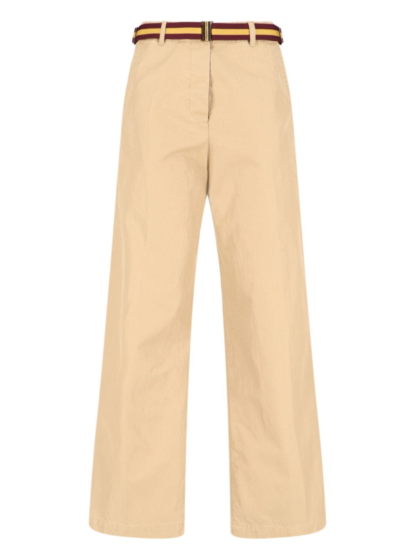 Dries Van Noten Beige Cotton Wide-Leg Pants