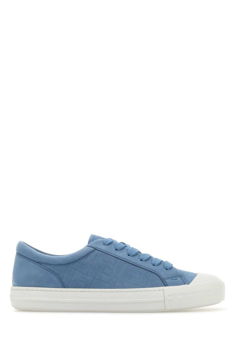 Fendi Light Blue Leather Domino Sneakers
