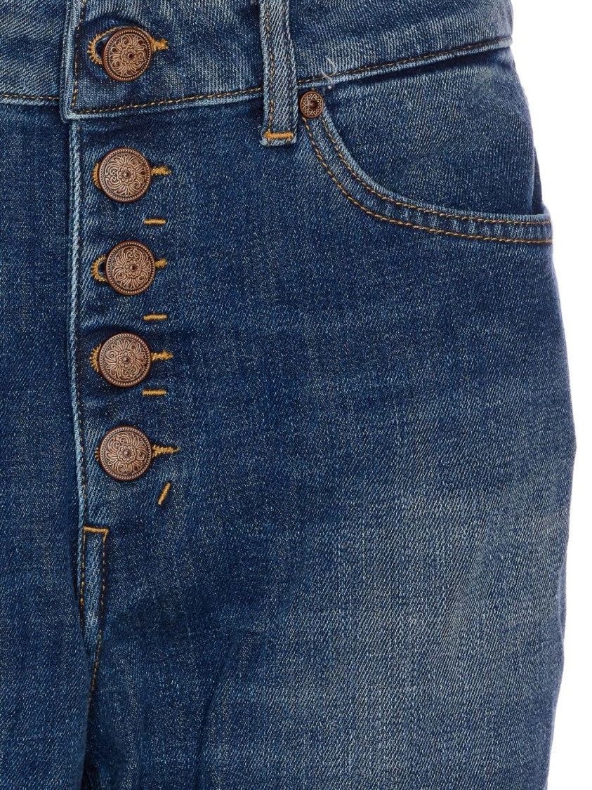 Dondup Timeless Blue Denim Jeans With Cuffed Hems