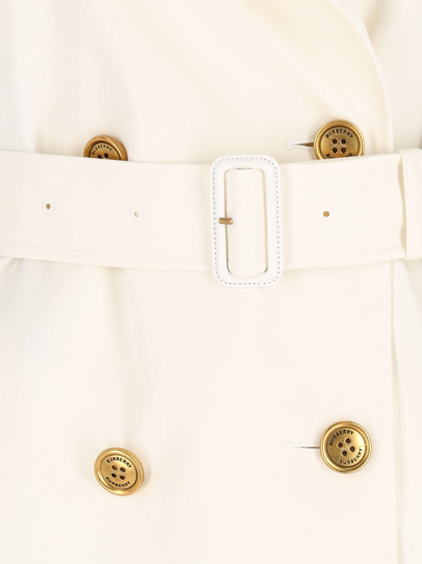 Burberry Double-Breasted Trench Coat – White