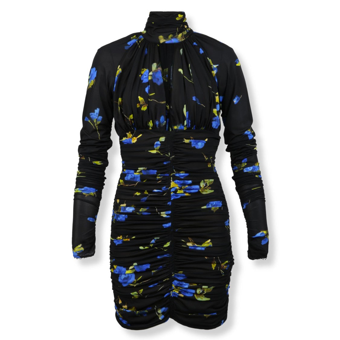 Blumarine Fitted Mini Dress With Opulent Floral Print