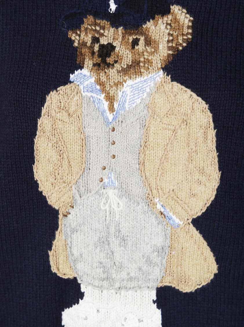 Polo Ralph Lauren Knitted Sweater With Teddy Bear Graphic