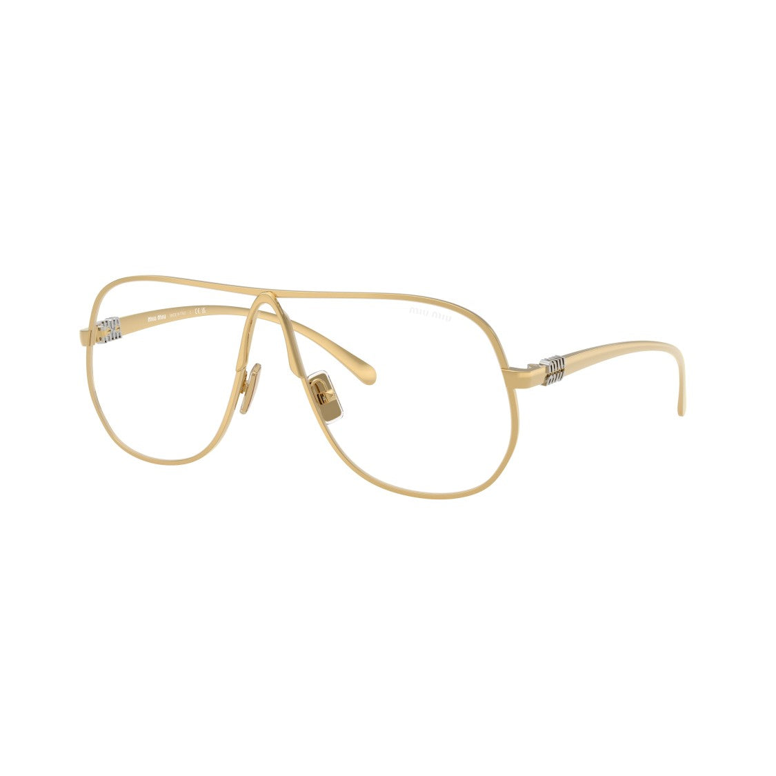 Miu Miu 0Mu A56s Thin Metal Frame Aviator Sunglasses