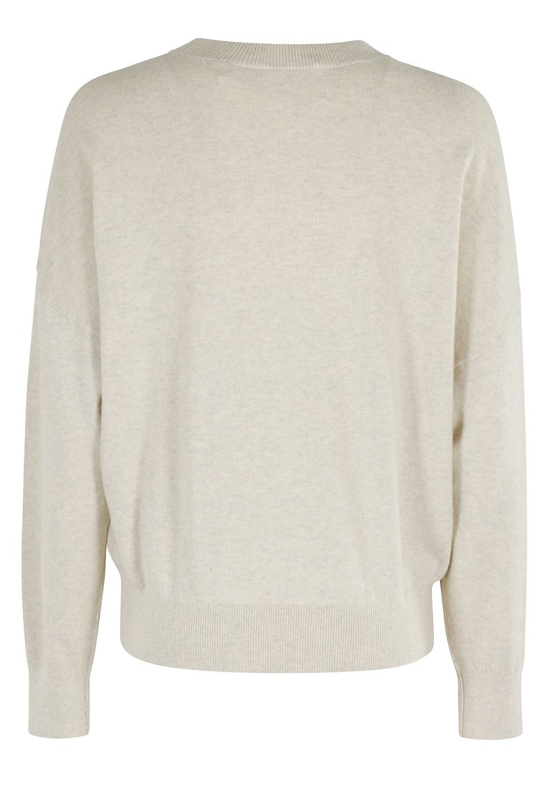 Isabel Marant Étoile Light Grey Relaxed Fit Sweater With Logo Detail
