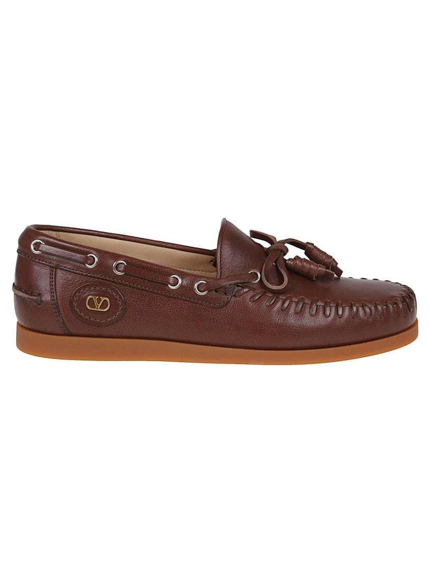 Valentino Garavani Buffalo Leather Boat Shoe