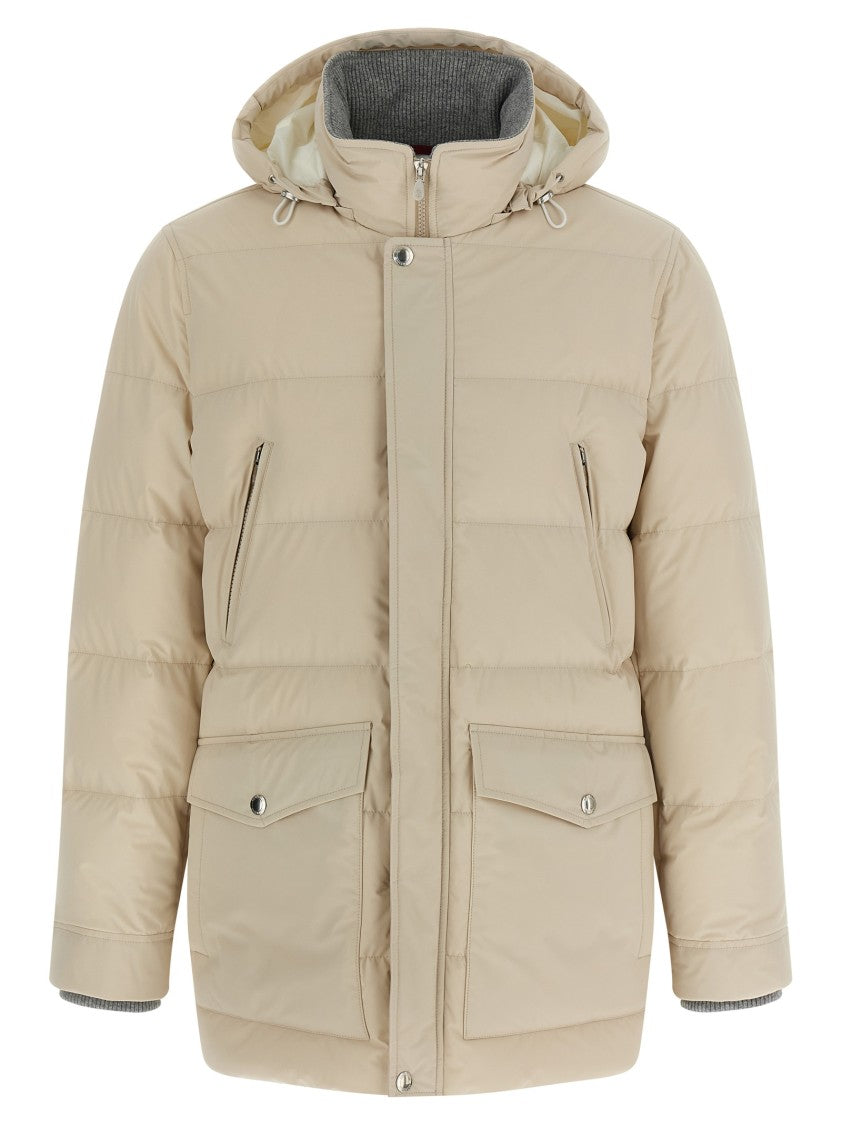 Brunello Cucinelli Knit Insert Down Jacket