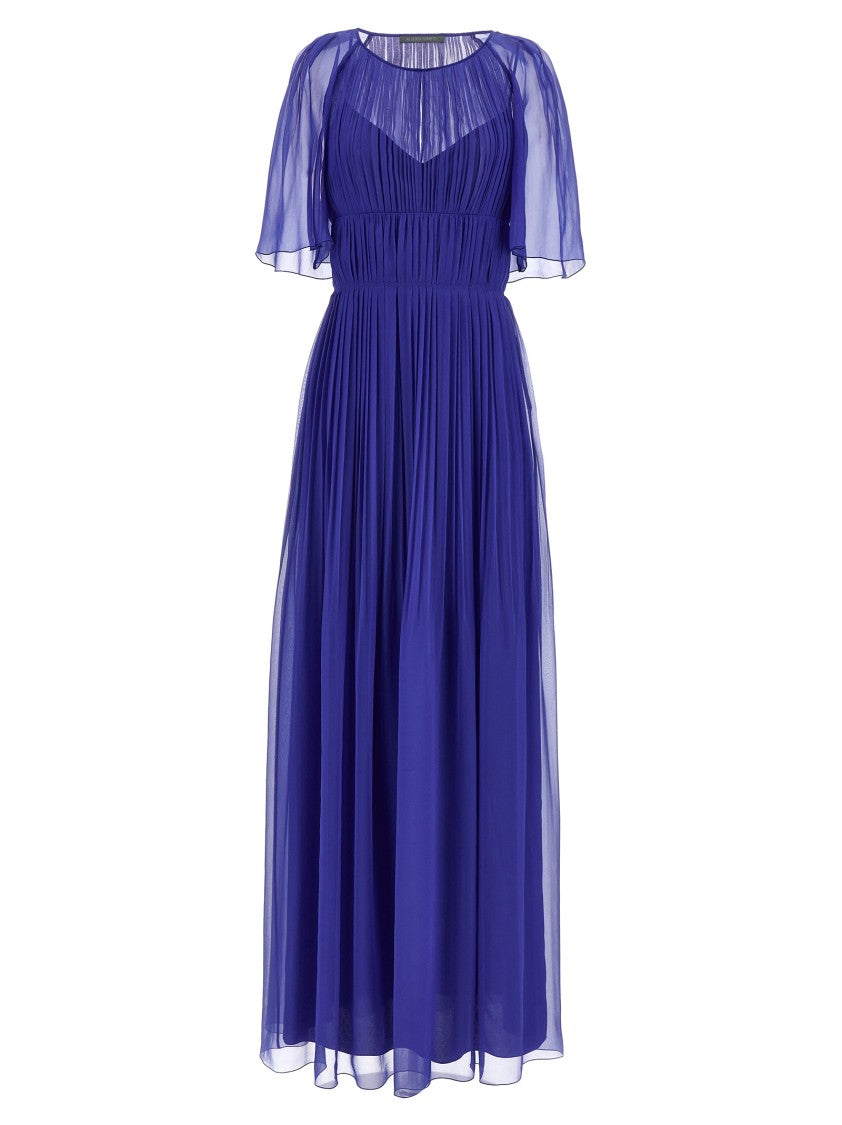 Alberta Ferretti Semi-Transparent Organic Silk Chiffon Maxi Dress