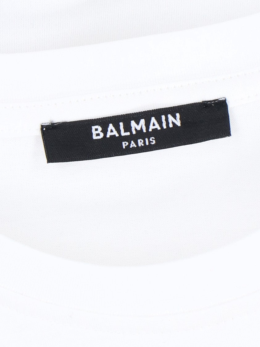 Balmain Crop Logo T-Shirt – White