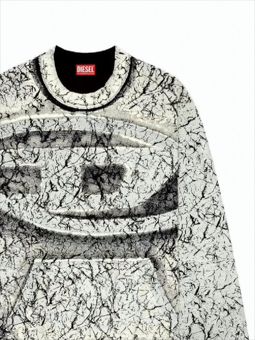Diesel Textured Crack Pattern Long-Sleeve Shirt