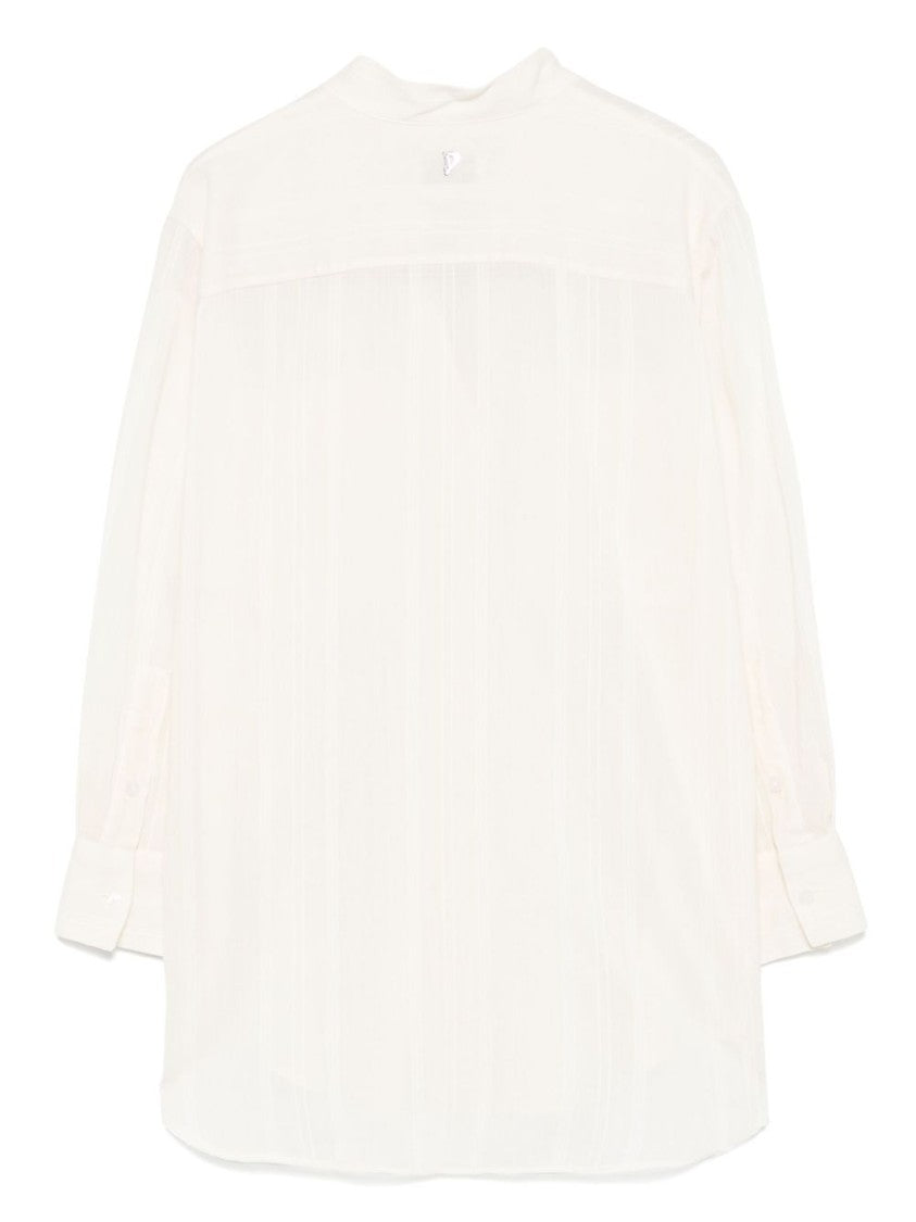 Dondup Relaxed Fit White Button-Down Shirt With Chest Pockets