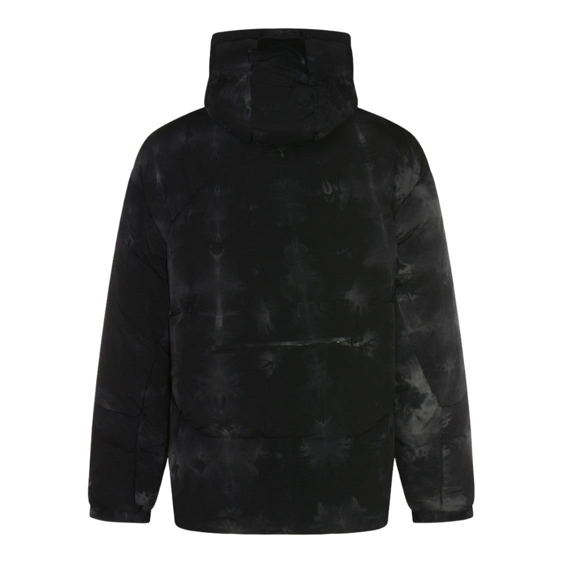Jg1 Casual Black Tie-Dye Coat With High Collar