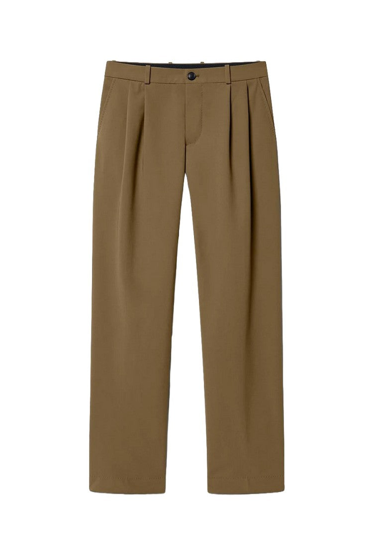 Rrd Khaki Pleated Straight-Leg Pants