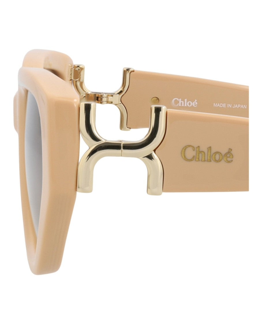 Chloé Cat Eye-Frame Recycled Acetate Sunglasses With Gold Accents